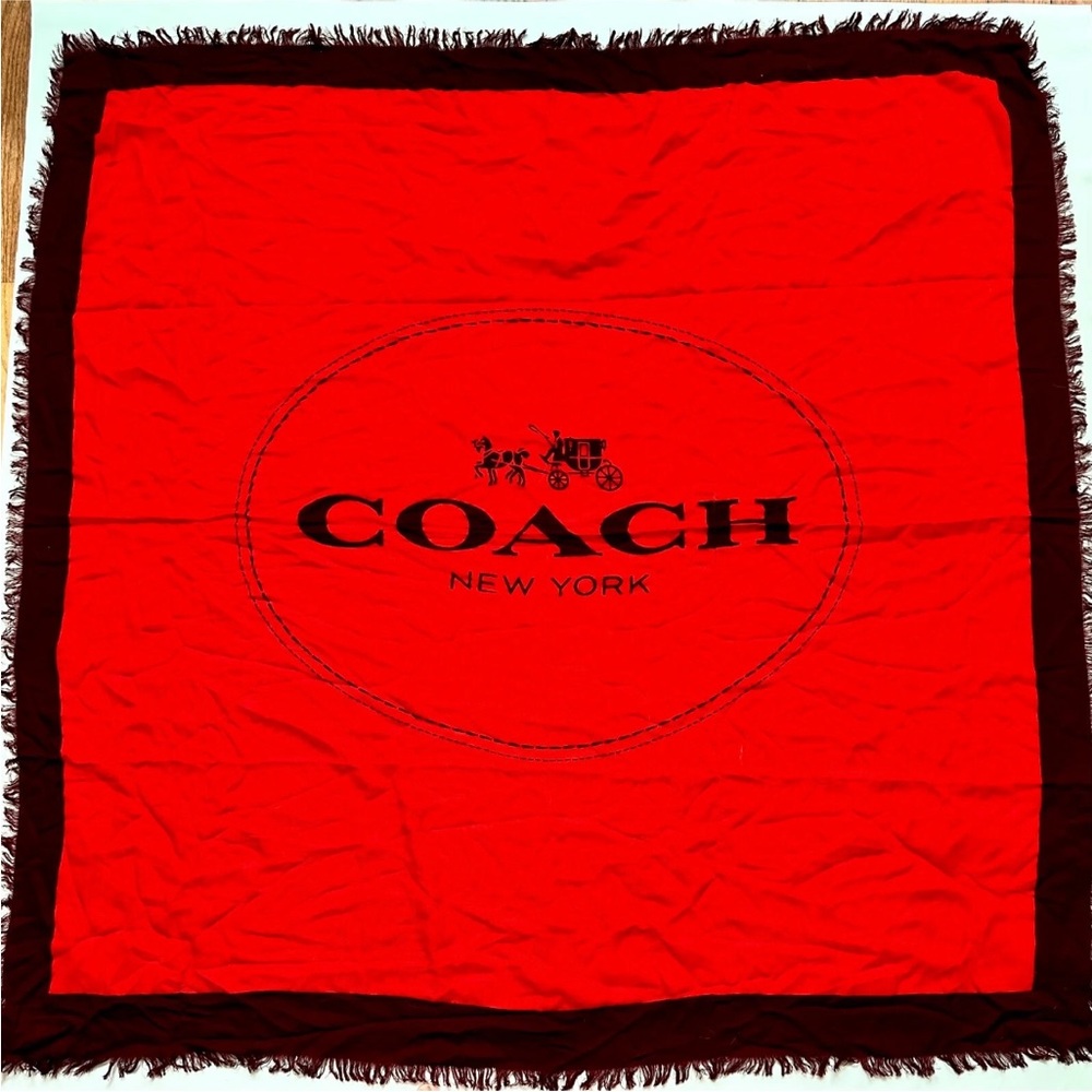 Coach Red Oversized Scarf with Logo